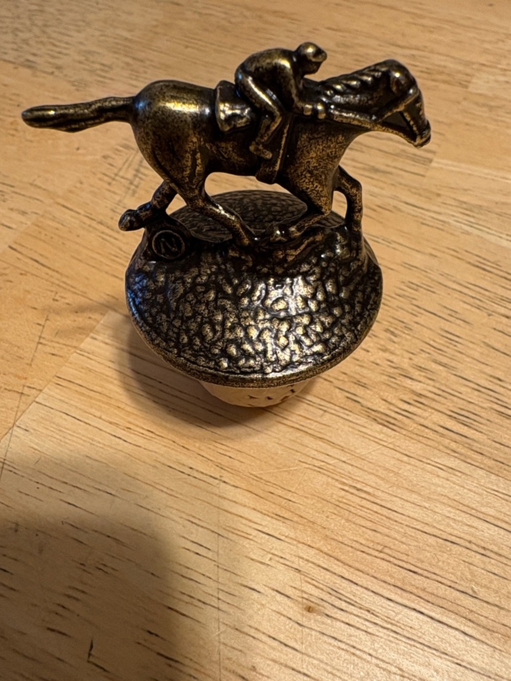 Blanton’s Bottle Stopper - Antique Brass Finish letter N.